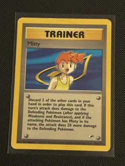 Pokemon Vintage Non Holo Rare Misty Trainer Card Gym Heroes 102/132, MP - Image 1