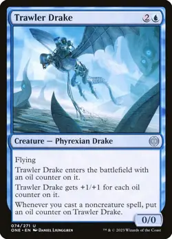 Trawler Drake 74 ONE MTG Foil Uncommon Blue Phyrexian Flying 2023 Oil - Image 1