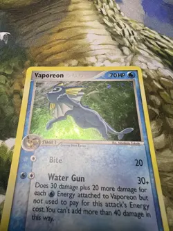 Pokemon TCG Vaporeon 6/17 w/SWIRL Pop Series 3 2006 Holo Rare (MP) - Image 2