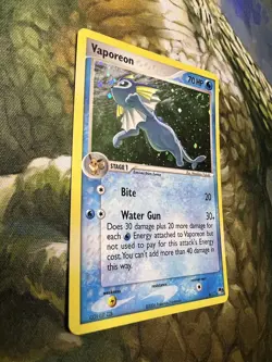 Pokemon TCG Vaporeon 6/17 w/SWIRL Pop Series 3 2006 Holo Rare (MP) - Image 3