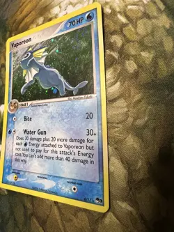 Pokemon TCG Vaporeon 6/17 w/SWIRL Pop Series 3 2006 Holo Rare (MP) - Image 4