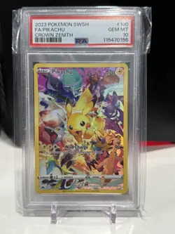 2023 Pokemon Sword & Shield Pikachu Crown Zenith 160/159 Secret Rare PSA 10 - Image 1