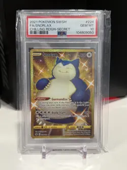 Pokemon TCG Snorlax (Secret) 224/198 Swsh06: - Chilling Reign Holo PSA 10 - Image 1