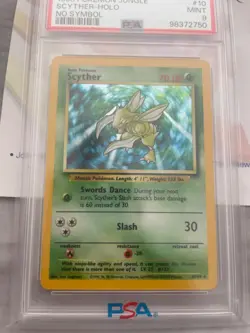 Scyther 10/64 - Jungle Set - NO SYMBOL ERROR Mint PSA 9 Holo Pokemon Card - Image 1