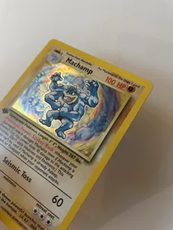 Pokemon TCG Machamp 1st Edition Holo Rare Card Base Set 8/102 - Image 1