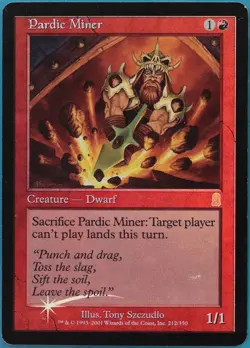 Pardic Miner FOIL Odyssey HEAVILY PLD Red Rare MAGIC CARD (ID# 414500) ABUGames - Image 1