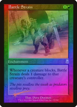 Battle Strain FOIL Odyssey HEAVILY PLD Red Uncommon MAGIC MTG CARD ABUGames - Image 1