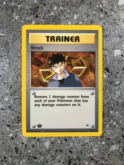 Pokemon TCG Cards 1st Edition Brock 98/132 Gym Heroes Rare - Image 1
