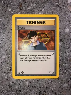 Pokemon TCG Cards 1st Edition Brock 98/132 Gym Heroes Rare - Image 3