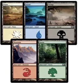 125 MTG MAGIC THE GATHERING BASIC LAND CARDS LOT - SET OF 25 FOR EACH MANA - Image 1