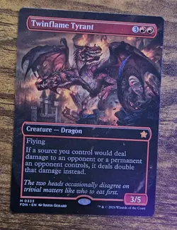 Twinflame Tyrant (Borderless) Foundations Regular - NM - Mythic Rare! - Image 1