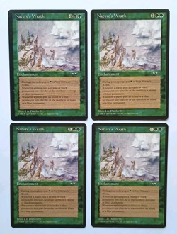 Magic the Gathering MTG Alliances NATURE'S WRATH X 4 (3 LP/EX & 1 MP) R 1996! - Image 1