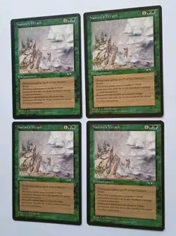 Magic the Gathering MTG Alliances NATURE'S WRATH X 4 (3 LP/EX & 1 MP) R 1996! - Image 2