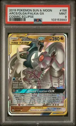Pokemon Arceus Dialga Palkia GX Cosmic Eclipse #156/236 - PSA 9 Mint (2019) - Image 1
