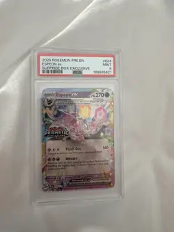 Pokemon Espeon ex Prismatic Evolutions Surprise Bx. Exclusive Promo #034 PSA 9 - Image 1