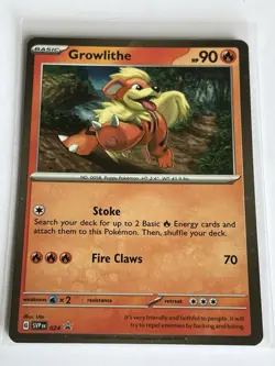 Growlithe 24 Pokemon Scarlet & Violet Promos 2023 Mint - 9.0 + Black Star Holo - Image 2