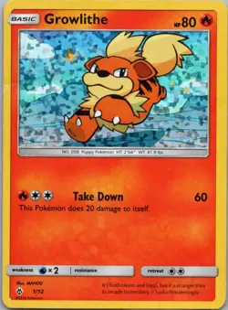 Pokemon TCG Growlithe 1 McDonald's Collection 2018 Holofoil LP - Image 1