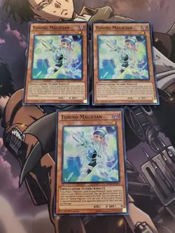 Yugioh - Tuning Magician BOSH-EN001 NM 1st ed Super Rare x3 - Image 1