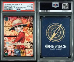 Luffy PSA10 Red Manga Super Parallel OP13 118 One Piece SEC Rare Card - Image 3