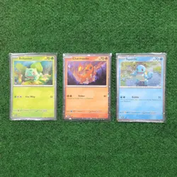 Pokemon 151 Poster Collection Promo Card Set Bulbasaur, Charmander & Squirtle - Image 1