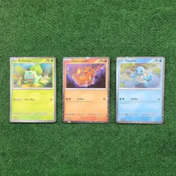 Pokemon 151 Poster Collection Promo Card Set Bulbasaur, Charmander & Squirtle - Image 2