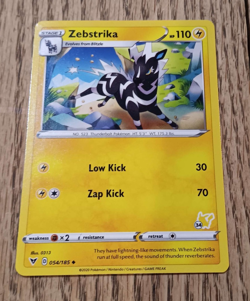 Pokemon TCG Card Electric Zebstrika 054/185 Vivid Voltage 2020 - Image 3