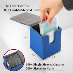 Strong Magnetic Card Deck Box for MTG Cards Fits 100 Plus Sleeved Cards PU Leath - Image 3