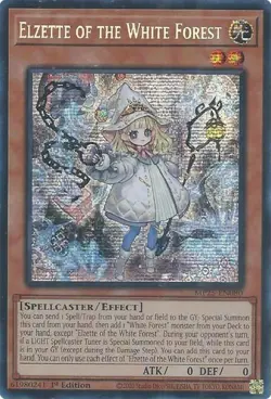 Yugioh Elzette of the White Forest MP25-EN080 Prismatic Secret Rare 1st Edition - Image 1