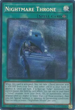 Yugioh Nightmare Throne MP25-EN072 Prismatic Secret Rare 1st Edition NM - Image 1