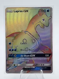Pokemon TCG Lapras GX Holo Secret Rare Card Sun & Moon Base Set 151/149 - Image 1