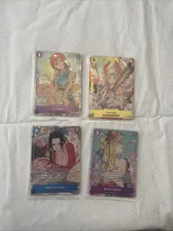 one piece illustration promo card set of 4 o-nami boa Hancock black maria yamato - Image 1