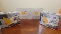 2 Pokemon 25th anniversary Celebrations ETB And 2 Lunchbox Tins - Image 1