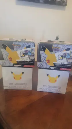 2 Pokemon 25th anniversary Celebrations ETB And 2 Lunchbox Tins - Image 2