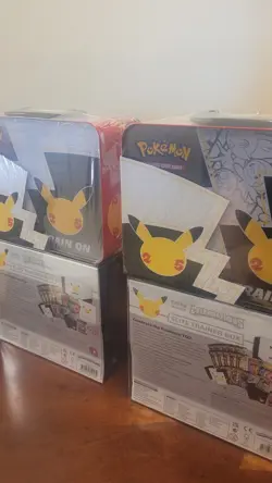 2 Pokemon 25th anniversary Celebrations ETB And 2 Lunchbox Tins - Image 4