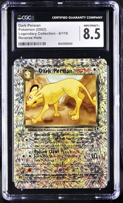 2002 Pokemon DARK PERSIAN -REVERSE HOLO Legendary Collection #6 CGC 8.5 NM/MINT+ - Image 1