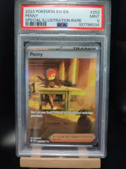 Pokemon Penny Scarlet & Violet Special Illustration Rare #252 PSA 9 Mint - Image 1