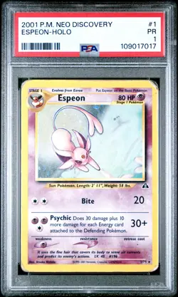 2001 POKEMON NEO DISCOVERY #1 ESPEON-HOLO PSA 1 - Image 1