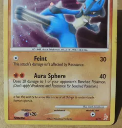 Lucario 3/11 Holo D & P Trainer Kit Set Some Scractches on Holo Pokemon LP - Image 4