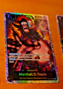 ONE PIECE ENGLISH CARD GAME HOLO CARTE Marshall D. Teach ST27-005 EN ST ** - Image 1