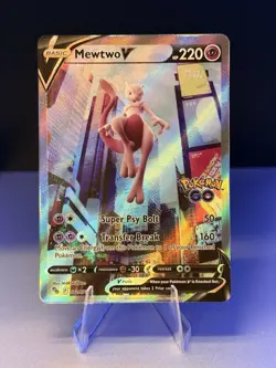 Mewtwo v Pokemon Go Alternate Full Art Holo Rare Card 072/078 Pokemon TCG - Image 1
