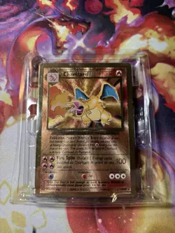 Pokemon TCG Charizard (Celebrations 25th Anniversary UPC Metal Card) 004/102. LP - Image 1