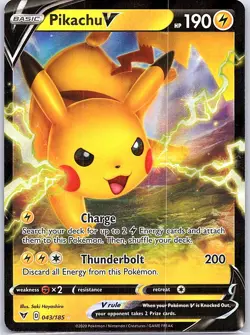 Pikachu V - 043/185 - Vivid Voltage - Pokemon Card - NM - Image 1