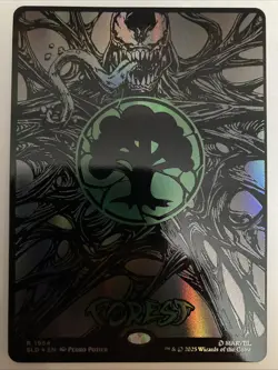 MtG Raised Foil Full-Art Forest (1954) Secret Lair Mana Symbiote Venom Magic - Image 1