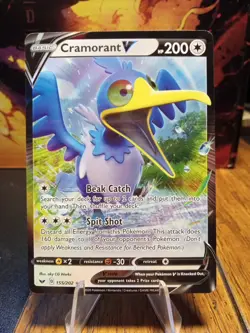 2020 Pokemon Sword & Shield Base Set Cramorant V #155 - Image 1