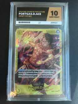 Portgas D. Ace OP07-119 SEC One Piece Cards ACE 10 Gem Mint - Image 1