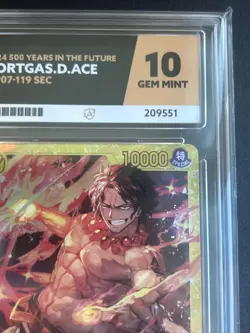 Portgas D. Ace OP07-119 SEC One Piece Cards ACE 10 Gem Mint - Image 3