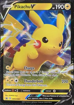 Pikachu V SWSH061 SWSH: Sword & Shield Promo Cards Holo - Pokemon Card - Image 1