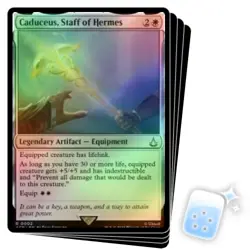 FOIL CADUCEUS, STAFF OF HERMES X4 Universes Beyond: Assassin's Creed Magic MTG - Image 1