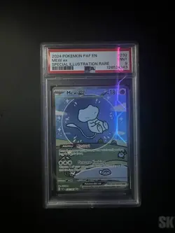 2024 POKEMON PAF EN-PALDEAN FATES SPECIAL ILLUSTRATION RARE #232 MEW EX PSA 9 - Image 1