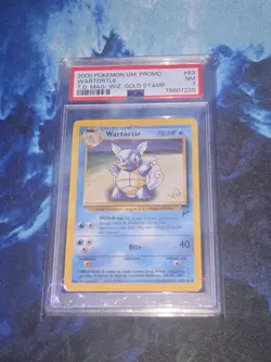 Pokemon TCG: Wartortle 63/130 Top Deck Mag. Wizards Gold "W" Stamp PSA 7 - Image 1